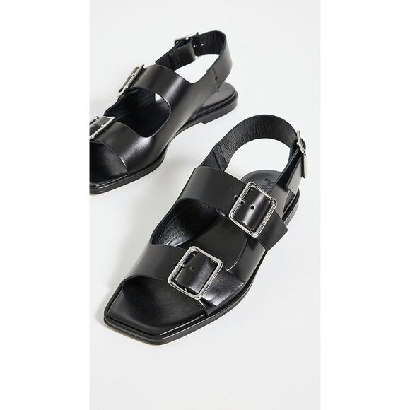 Aeyde Thekla Buckled Leather Sandals Black - IT 37.5/US 7.5 - Picture 5 of 8